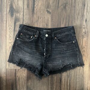 Denim Forum the Ex Boyfriend Black Distressed Women Shorts